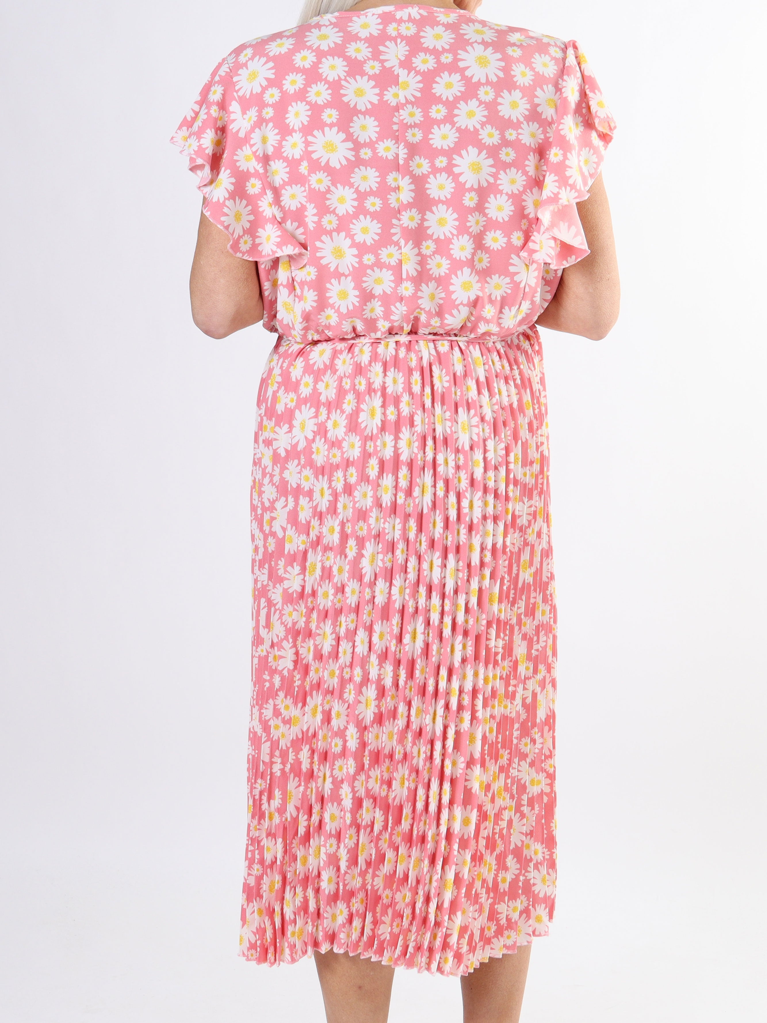 Callidora Flower - Klänning i plusstorlek med veck och volanger